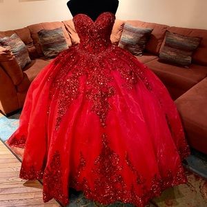 Morilee Madeline Gardner Red ball grown STYLE #89255- Sweet 16, Quinceanera